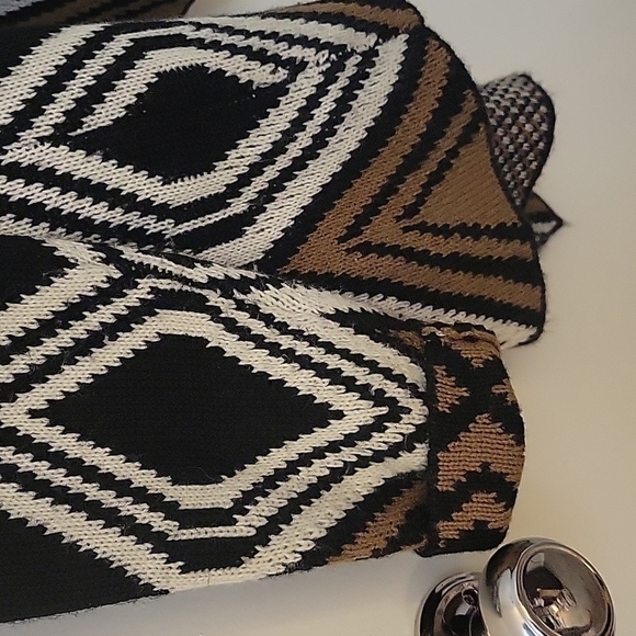 WEST 36TH Geometric Art Deco Draped Grandpa Cardigan Sweater Medium Large - Picture 7 of 9